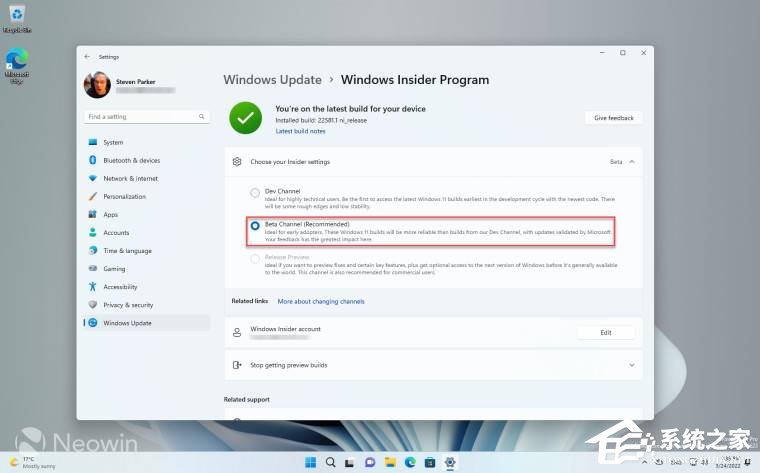 Windows 11怎么样从Dev途径切换到Beta途径?